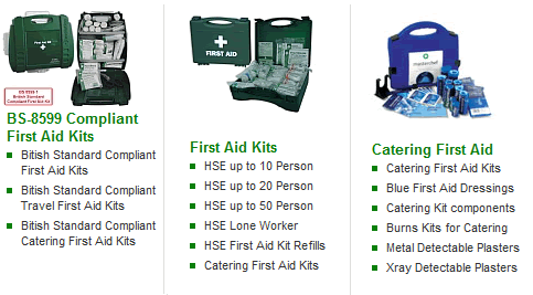 list of first aid products
